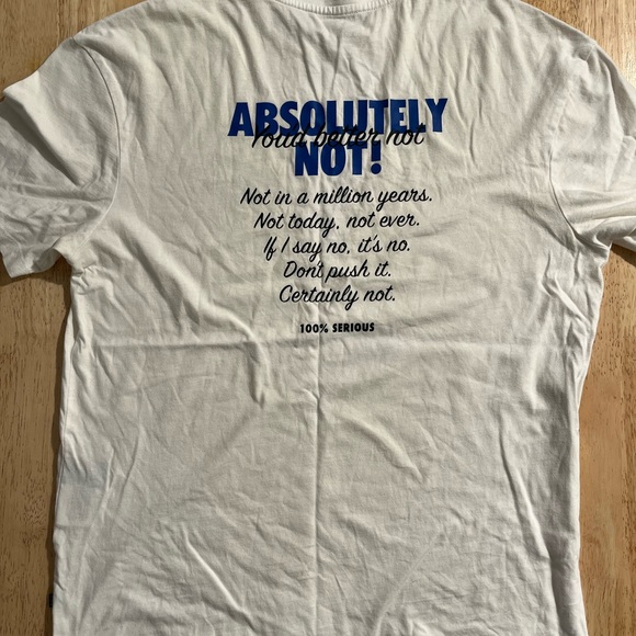 H&M White Tee with Blue Print - Picture 2 of 4